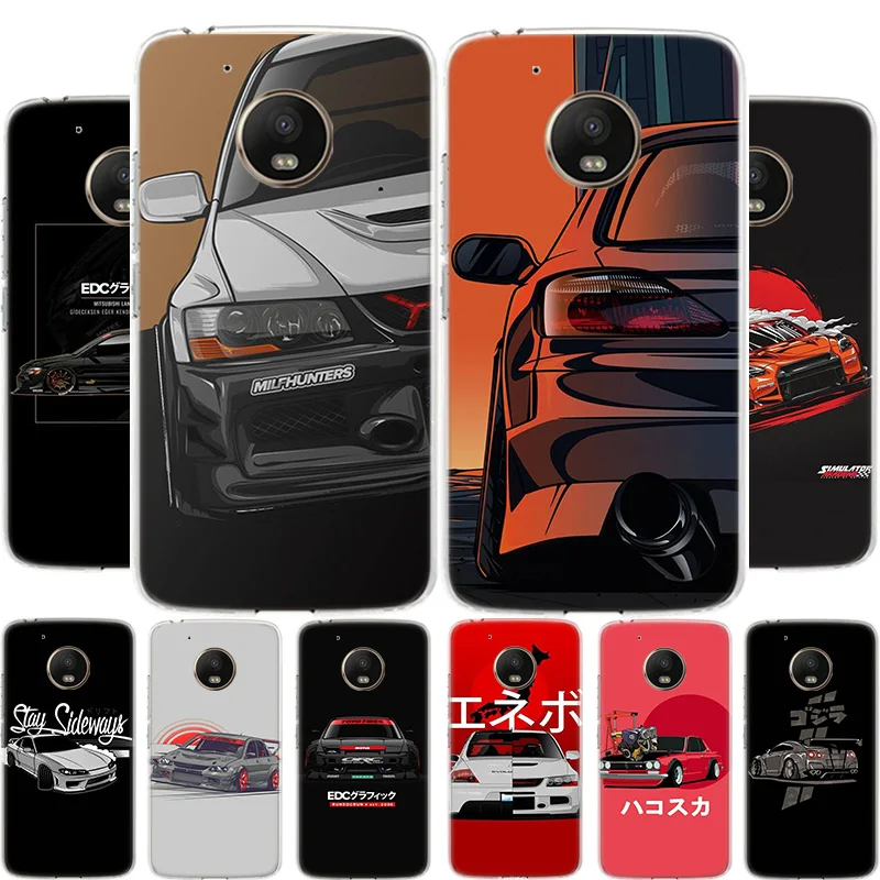 

Cool Japan JDM Sports Car Comic Phone Case For Motoralo Moto G8 G7 G6 G5 E6 E5 E4 S PLUS PLAY POWER OneMacro Cover Coque soft Si