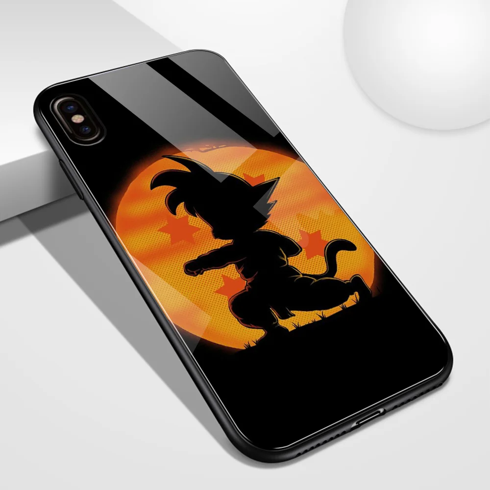 Для iphone 11 чехол стеклянная задняя крышка из аниме Goku dragon ball super case iphone x чехол для iphone 6 6s 7 8 Plus X XS Max XR 11 pro - Цвет: 03523