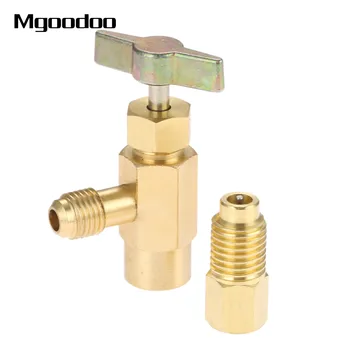 

Adapter R-1234YF Refrigerant Can Bottle Tap Opener Valve Tool For Self-Sealing Valve Cans 1/4 SAE 1/2" ACME LH R1234YF Can Tap