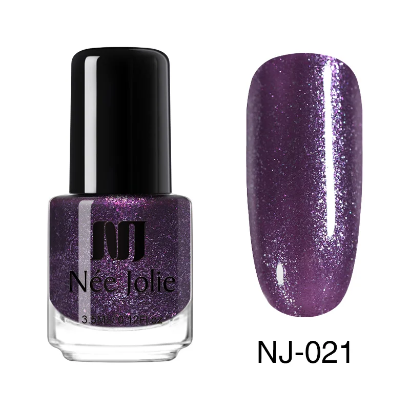 Glitter NJ-021 NEE JOLIE 3,5 мл Серебряный зеркальный лак для ногтей цвета розового золота прозрачный цвет 7,5 мл стойкий лак для ногтей Быстросохнущий лак для ногтей - Цвет: Glitter NJ-021