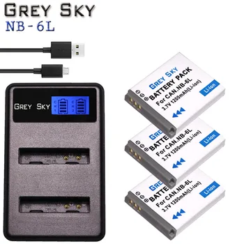 

3pcs NB-6L NB-6LH Replacement Battery + Charger For Canon IXUS 310 SX240 SX275 SX280 SX510 SX500 HS 95 200 105 210 300 S90 S95