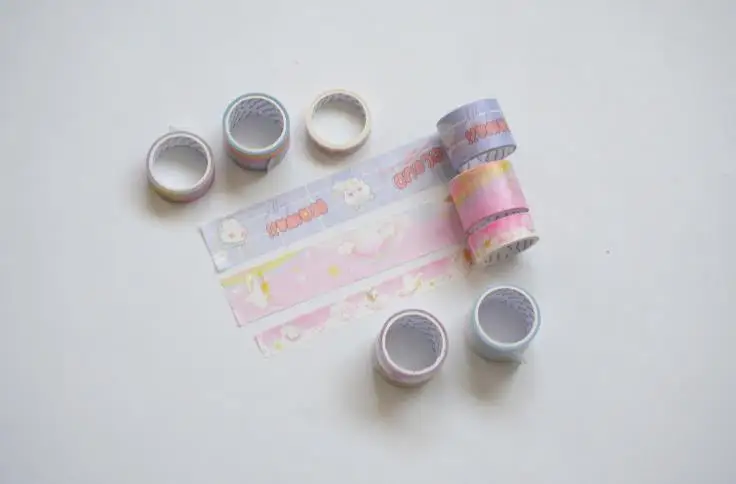 9 шт./упак. Kawaii Rainbow Sky Star декоративные из рисовой бумаги лента Набор DIY Скрапбукинг Маскировочные ленты канцелярский школьный офисный поставка