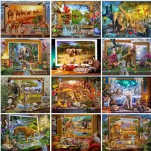

PhotoCustom Coloring By Number landscape Kits Home Decoration Pictures Painting By Number HandPainted Art Gift
