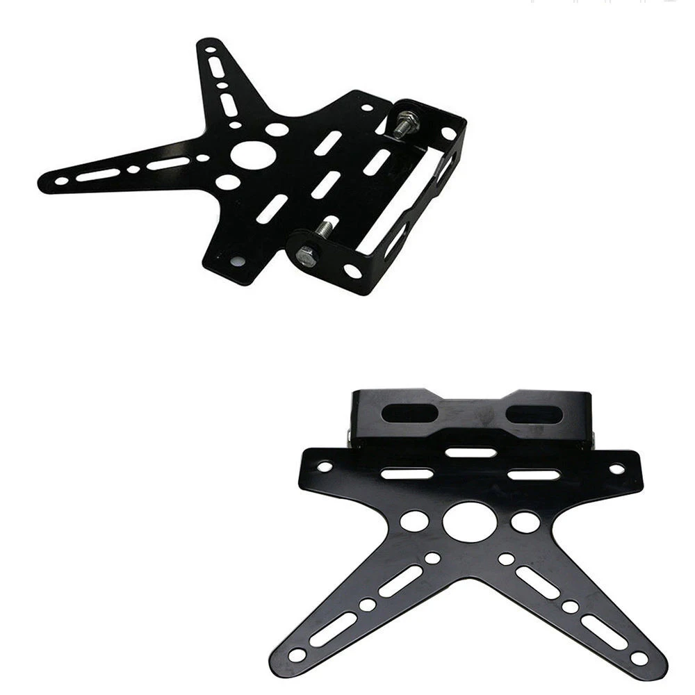 

Black Motorcycle License Plate Bracket Holder Metal Mount Support Stand Parts
