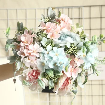 

Cheap Artificial Flower Bouquet Silk Fake Rose Plants Bonsai Wedding Decor Home Table Party Display Props Flower Materials Bunch