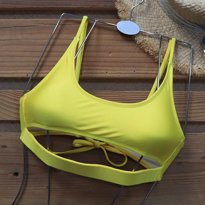 Riseado Cut Out Bikinis Set 2020 Swimwears Women Swimsuits High Cut Bikinis Sexy biquini Strap Beachwear Lace Up Bathing Suit