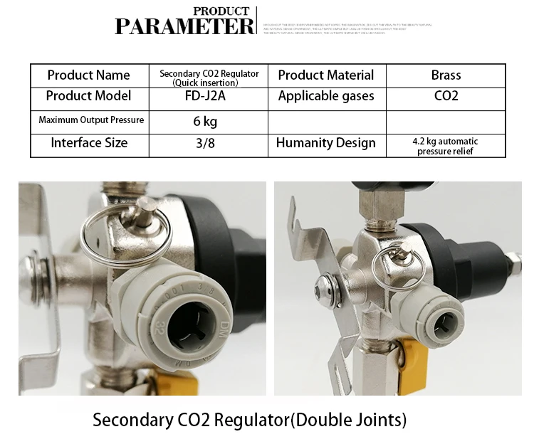 Homebrew CO2 регулятор для разливного пива вторичный CO2 Регулятор быстрого ввода Тип предохранительный клапан сброса давления