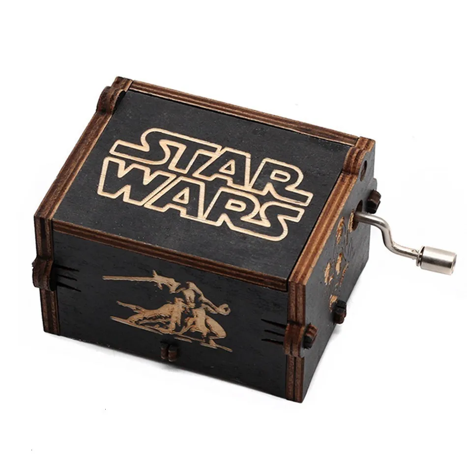 Star Wars Новая Черная музыкальная шкатулка замок в небе Игра престолов звезда WarsMusic коробка тема песня подарок на день рождения Античная резная деревянная ручка - Цвет: Star Wars