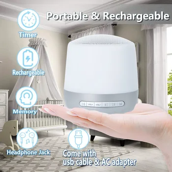 

Timed Shutdown Sleep Sound Machine USB Rechargeable Smart Music White Noise Voice Sensor machine for Baby Adult Office Travel