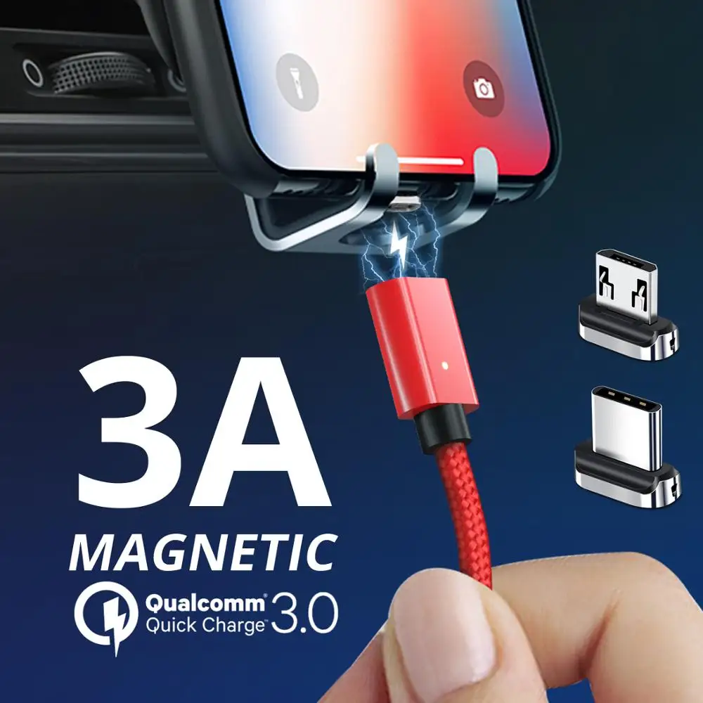 ANMONE Cable Magnetic Type C Micro USB Quick Charge Charging Cord Led Sync Magnet Data Wire For Android Mobile Phone | Мобильные