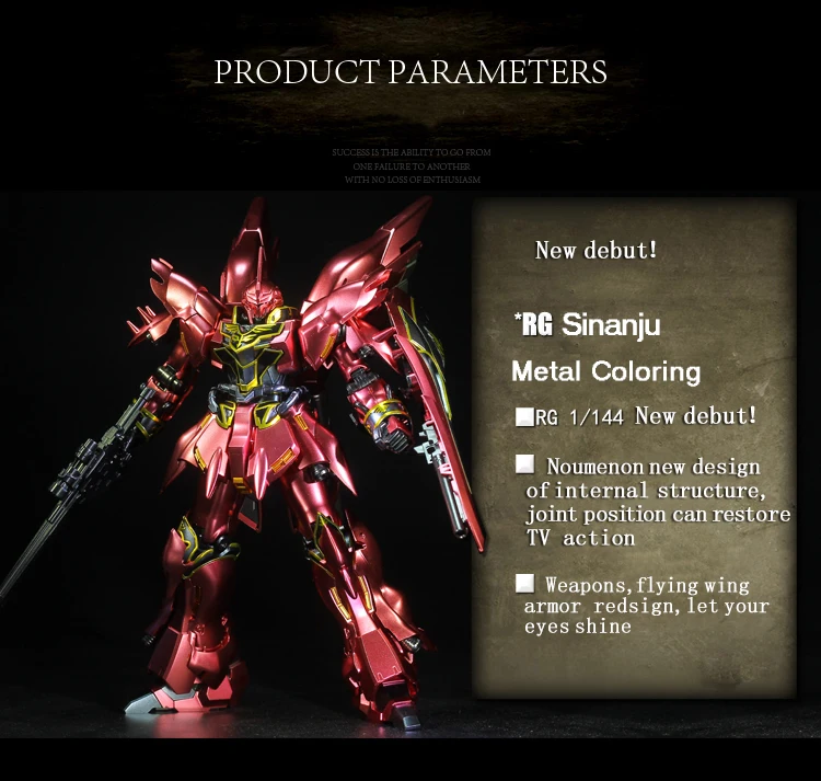 BANDAI RG 1/144 MSN-06S Sinanju gunдамская металлическая раскраска экшн-игрушки Фигурки до сборки модель Boys'Favorite подарок