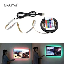 5 В USB силовой светодиодный светильник RGB 2835 3528 SMD HD ТВ Настольный ПК экран подсветка и косой светильник ing 1 м 2 м 3 м 4 м 5 м не водонепроницаемый