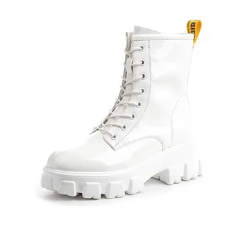 

Martin boots women's fashion new versatile thick with leather boots spring and autumn British wind women's boots comfortable