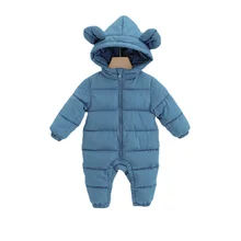 Pelele de una pieza para bebé, niño y niña recién nacido, ropa de algodón con capucha para mantener el calor