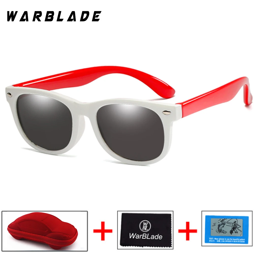 white red Детские поляризационные солнцезащитные очки WarBlade TR90 кошачий глаз детские солнцезащитные очки для мальчиков и девочек силиконовые защитные очки детские UV400 очки - Цвет линз: white red