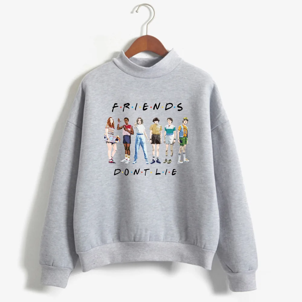 gray Nagodo friends/Женская толстовка; сезон осень-зима; необычные вещи; sudadera mujer; одежда больших размеров; свитер с высоким воротником; femme - Цвет: gray