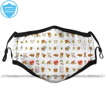 

Rilakkuma Mouth Face Mask Rilakkuma Collage Facial Mask Kawai Cool with 2 Filters for Adult