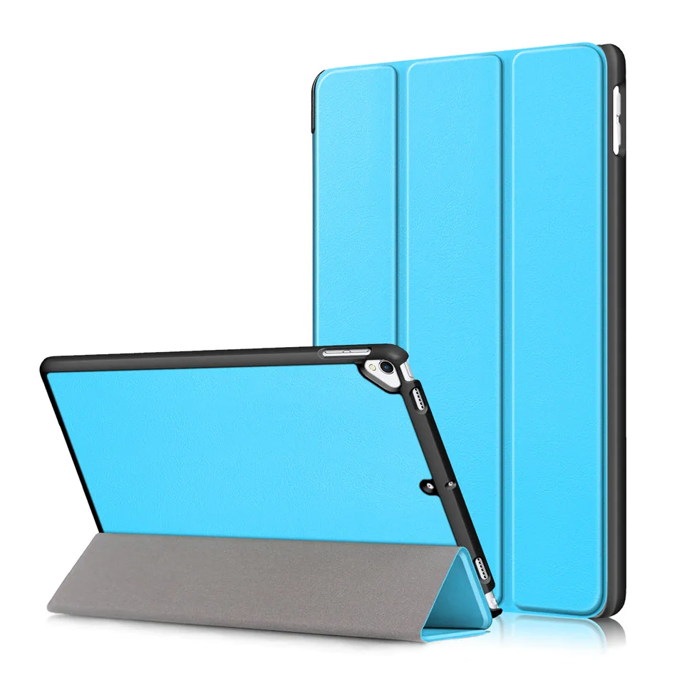 Чехол для iPad 10,2 7-го поколения A2200 A2198 A2232 Smart Cover Funda Магнитная Складная подставка оболочка+ защита экрана+ ручка - Цвет: Light Blue