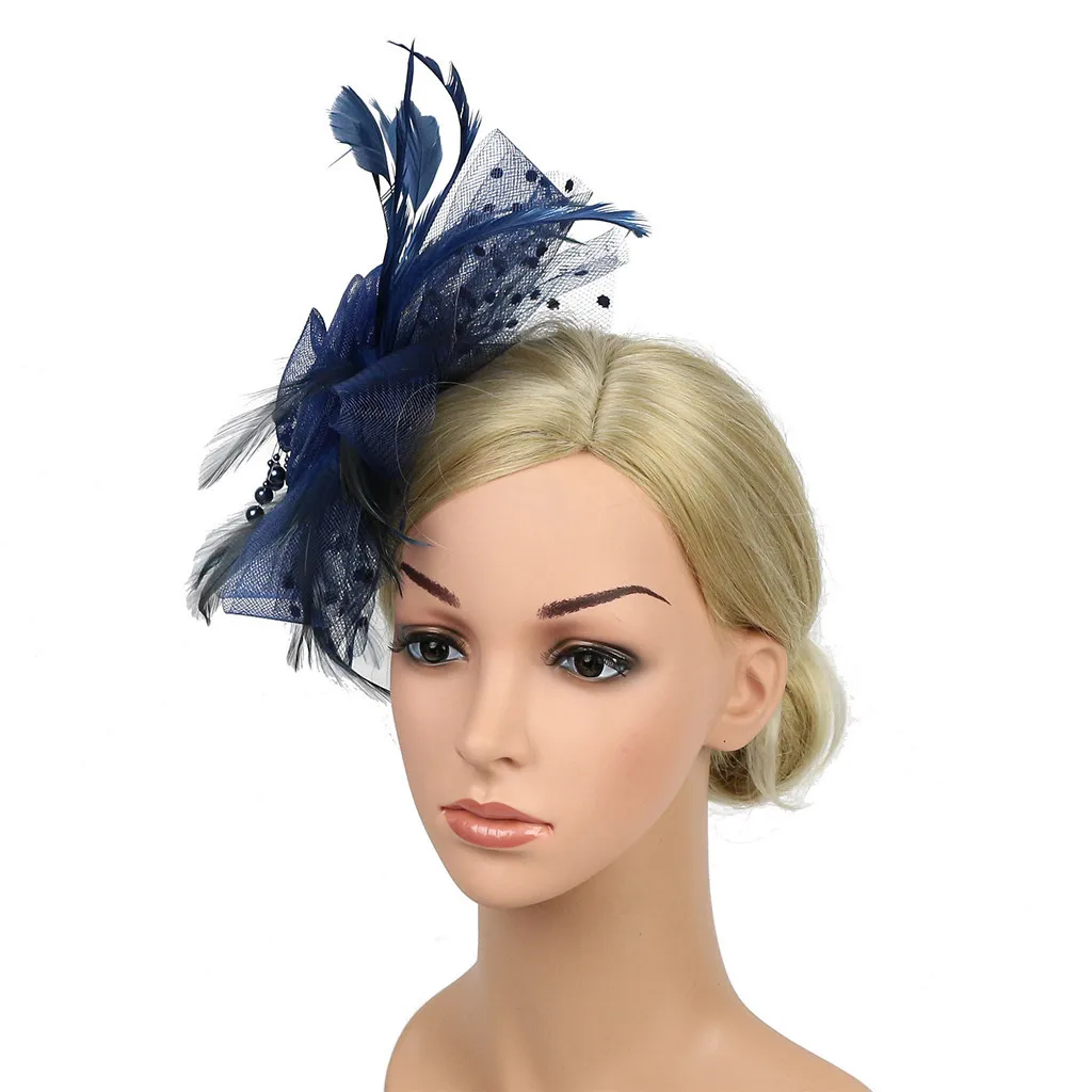 Hair Accessories Black Rhinestone Beaded Sequin Hair Band Vintage Gatsby Party Headpiece Women Flapper Feather Headband@5