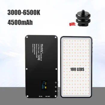 

Manbily MFL-06 Mini Portable LED Light 4500mAh Video Light 180 LEDs Lamp High CRI96 Photography Fill Light for DSLR Camera