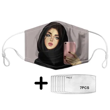 

Pretty Muslim Girls Face Mask Fashion Style Anti Dust Mouth Masks with Breathing Valve Protection Cover Outdoor Sports Masque