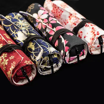 

Pencil Box Storage Organizer School Pencil Case Roll Handwork Pencils Wrap Holder Big School Supplies Pen Cases Stationery