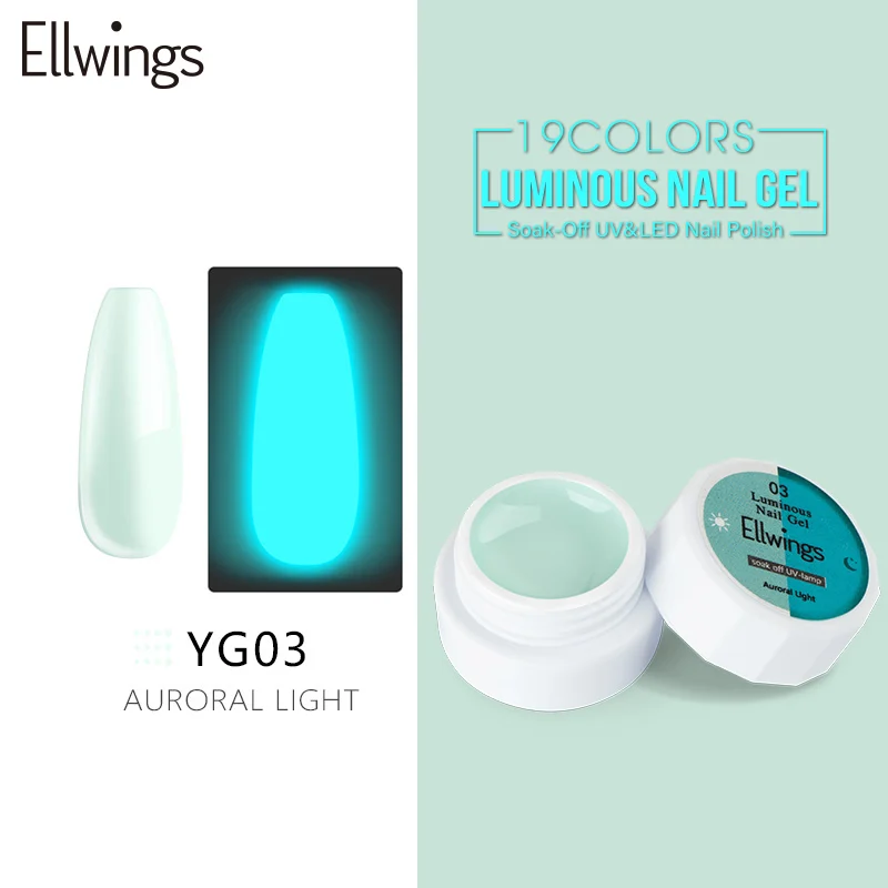 YG03 Ellwings 1 шт. флуоресцентный неоновый дизайн для ногтей лак светится в темноте УФ Гель-лак для ногтей Светящийся лак светящийся гель светильник акриловый гель - Цвет: YG03