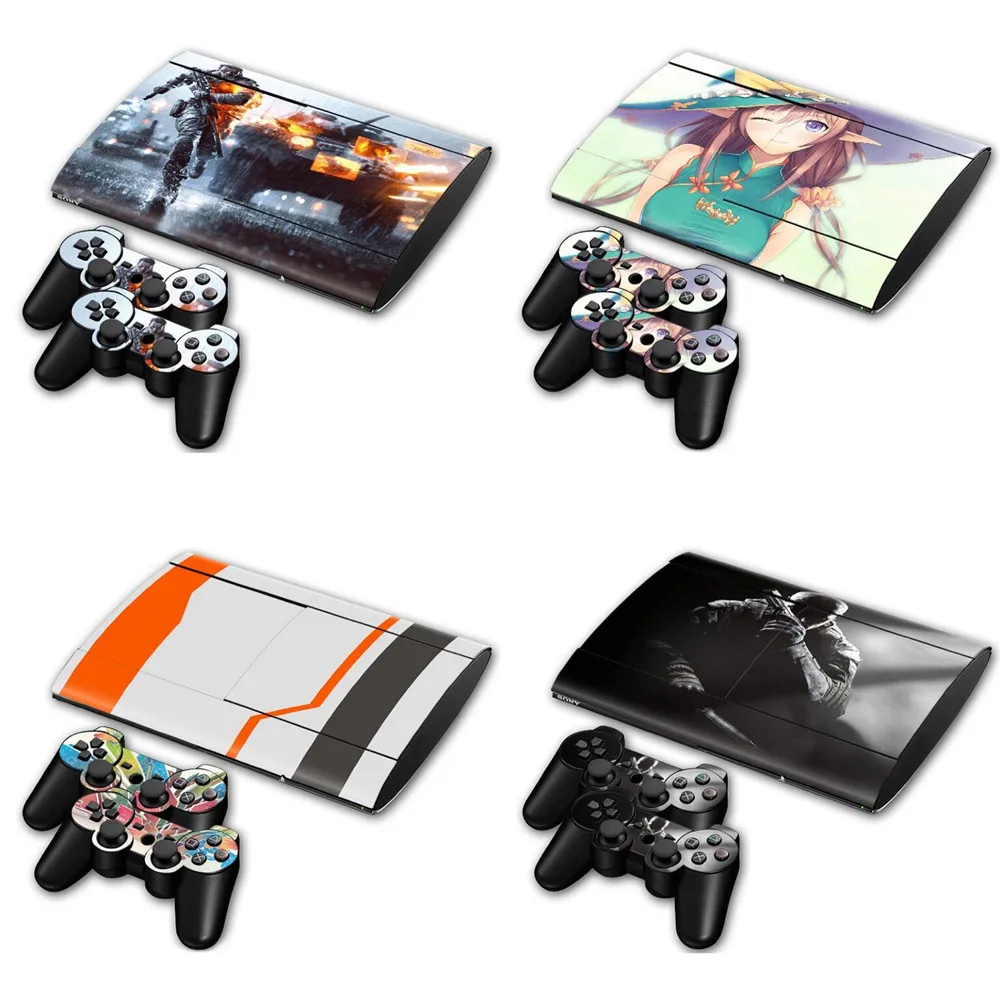 Защитная пленка для PS3 Super Slim 4000 и 2 Наклейки на чехол контроллера|protector sticker|ps3 slim