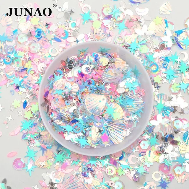 Mix Color Blue 10g JUNAO 10 г 5*12 мм цветная Алмазная форма, Сыпучие блёстки блестки Пришивные блестящие стразы, аппликация для рукоделия одежды - Цвет: Mix Color Blue 10g