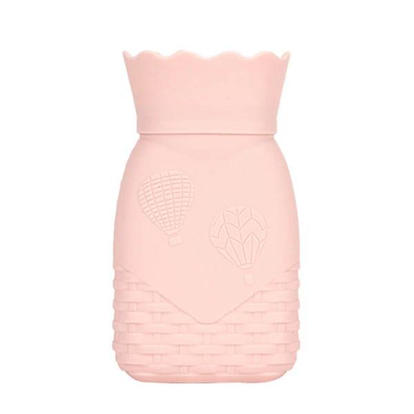 pink Грелка для микроволновой печи, экологичный силиконовый мешок для горячей воды с трикотажной крышкой, тепло/холодный, 2 использования, VJ-Drop - Цвет: pink