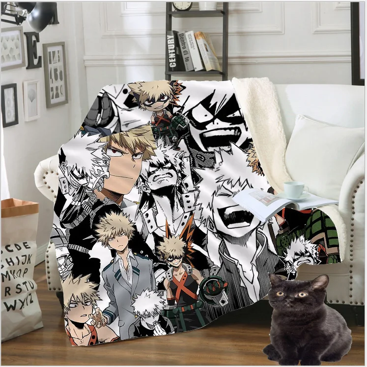 Одеяло с 3D-принтом My Hero Academia Флисовое одеяло для взрослых подростков путешествий