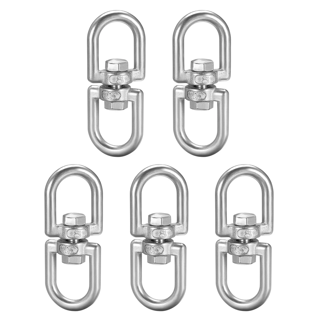 

uxcell M8 Swivel Eye Double Ended Round Rotating Hoist Ring, Eye to Eye Bolt 5 Pcs