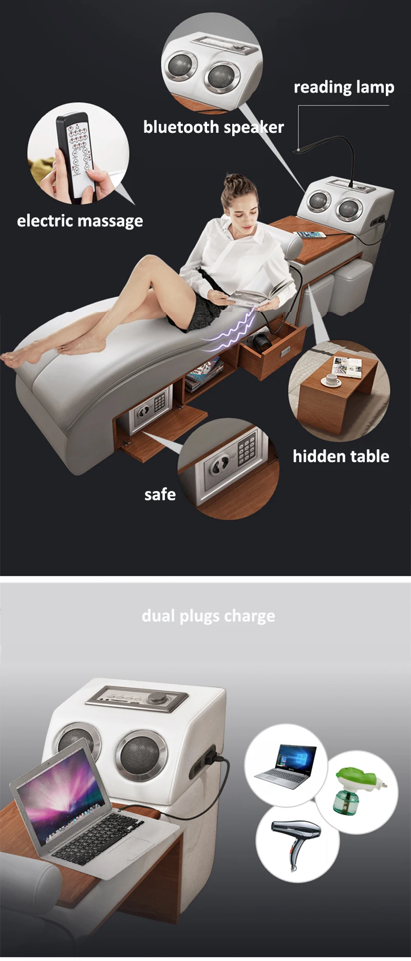Современный дом для хранения деревянное Кинг сайз bluetooth динамик для каркаса хорошего качества с изголовьем кровати