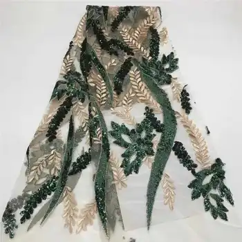 

2020latest high Quality Nigerian Lace Fabric Luxury Soft Embroidery Sequince Tulle Lace For Wedding long Dresses Ins989