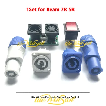 

Blue PowerCon Gray Power 3-Pin DMX XLR Input Output Socket Power Switch ON OFF for 230W 200W Beam 5R 7R Moving Head Light