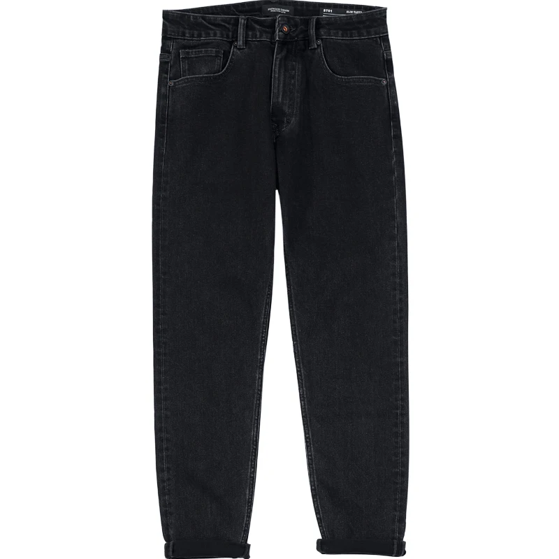 Men Black Slim Fit Denim Pants 