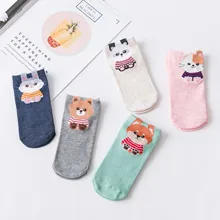 5 пар японских весенних носков с объемными ушками, хлопковые милые короткие летние женские носки с забавным рисунком, от производителя