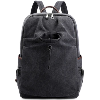 

New Canvas Male Large Capacity Student Backpack Travel Female Backpack Computer Bag Folds Leisure Kettle Bag