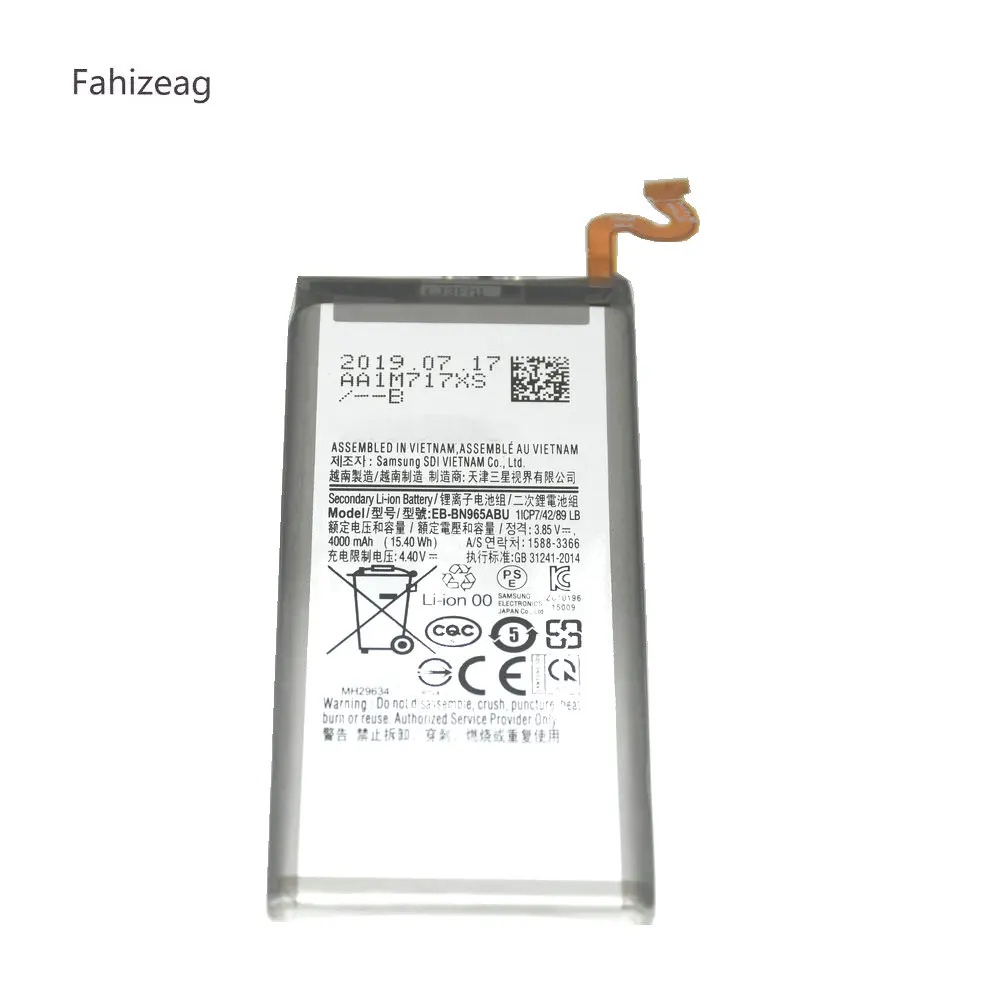 Fahizeag 5 шт. EB-BN965ABU Батарея Замена для samsung Galaxy Note 9 Note9 N960U SM-N9600 N9600 SM-N965F SM-N960F мобильного телефона