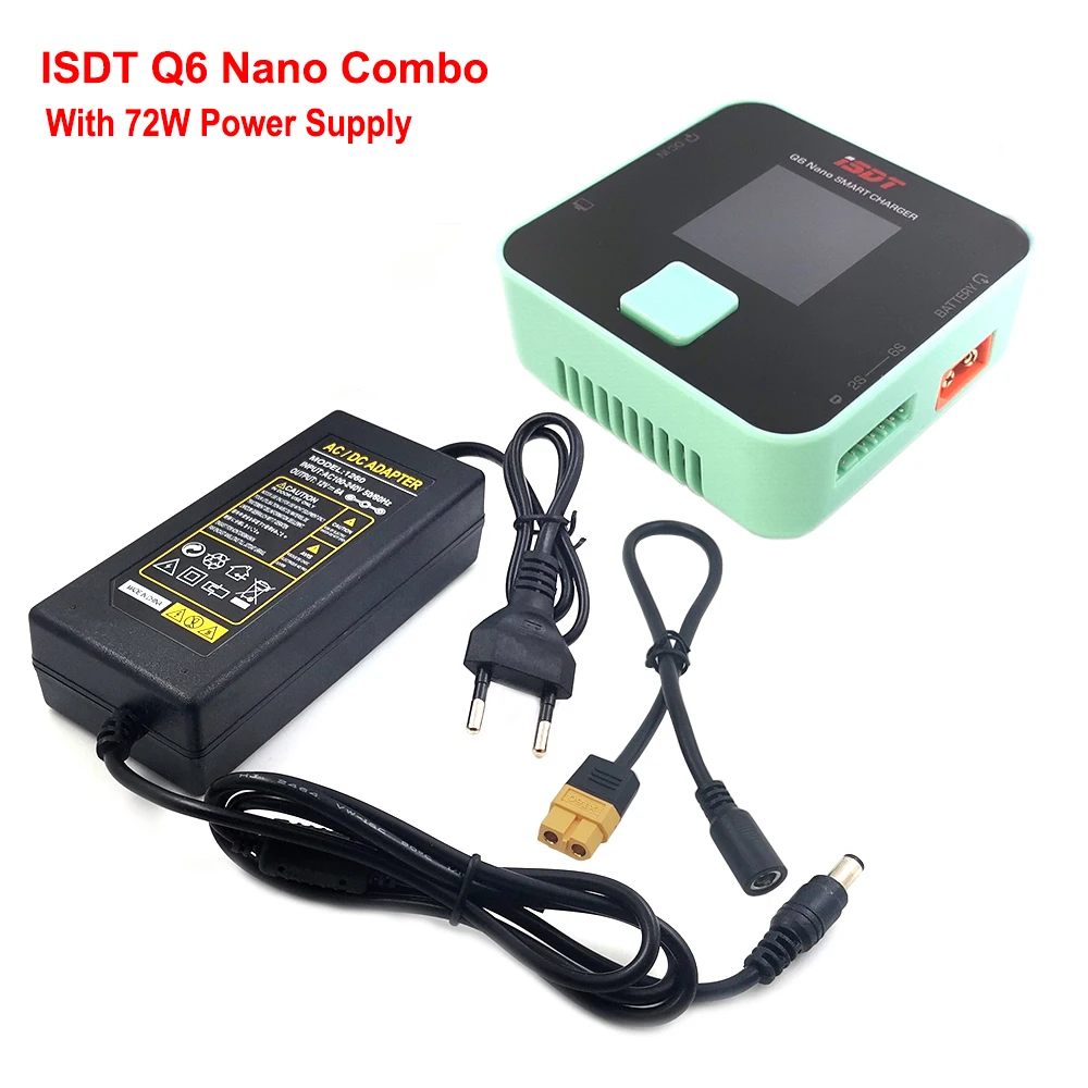 Блок питания 72 Вт с ISDT Q6 Nano 200 8A 2-6S Lipo балансирующее зарядное устройство для