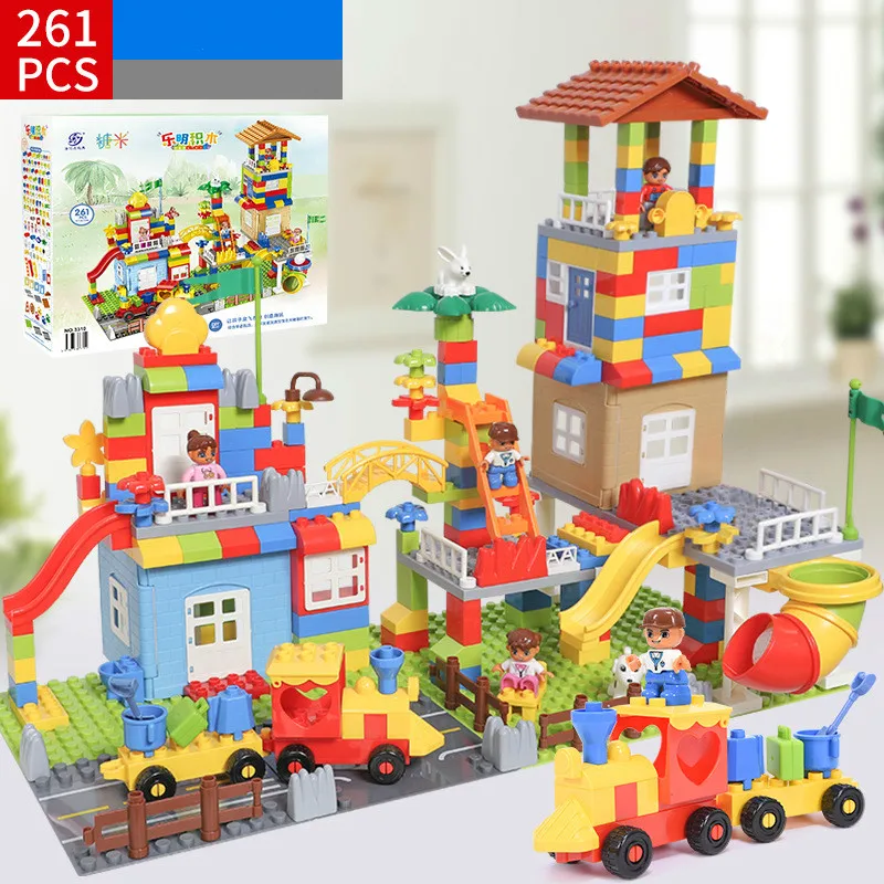 261pcs Детские игрушки большие частицы строительные блоки сборка вставки развивающие игрушки мальчики девочки колесо обозрения модель игрушки - Цвет: 261pcs