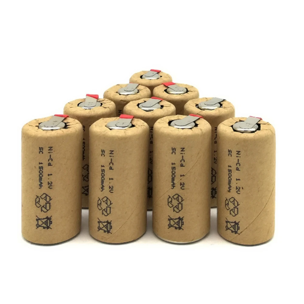 1 2 в Ni-CD SC1500mAh Sub C высокомощная 10C перезаряжаемая батарея для раций