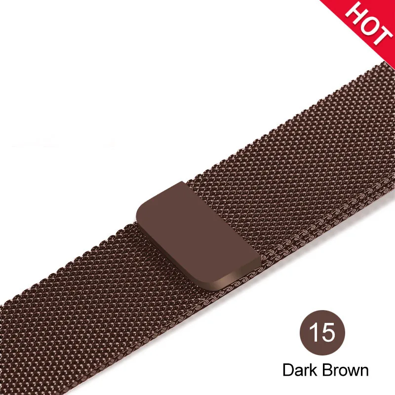 Browm Миланский Браслет-петля, браслет из нержавеющей стали для Apple Watch, серия 12, 3, 42 мм, 38 мм, Браслет-ремешок для iwatch, серия 4, 5, 40 мм, 44 мм - Цвет ремешка: Browm