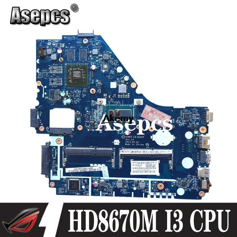V5WE2 LA-9531P материнская плата для acer E1-572G E1-572 V5-561G материнская плата HD8670M GPU I3-4010 Процессор Тесты работы