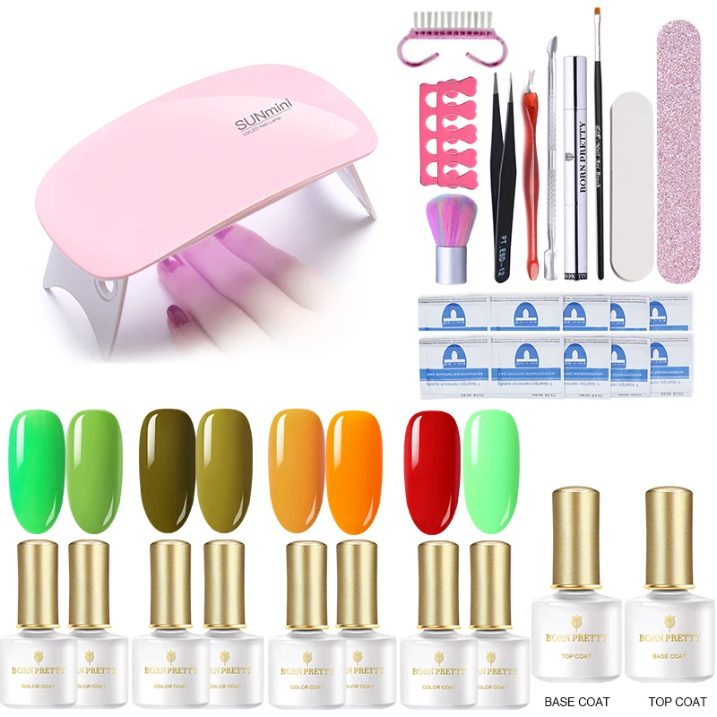От BORN PRETTY-гель для ногтей комплект 10/9 шт комплект гель-лаков для ногтей база лаки для ногтей 36/24w УФ-светодиодный светильник жидкость для снятия гель покрытые лаком ногти набор инструментов