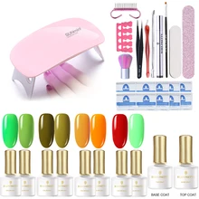 От BORN PRETTY-гель для ногтей комплект 10/9 шт комплект гель-лаков для ногтей база лаки для ногтей 36/24w УФ-светодиодный светильник жидкость для снятия гель покрытые лаком ногти набор инструментов