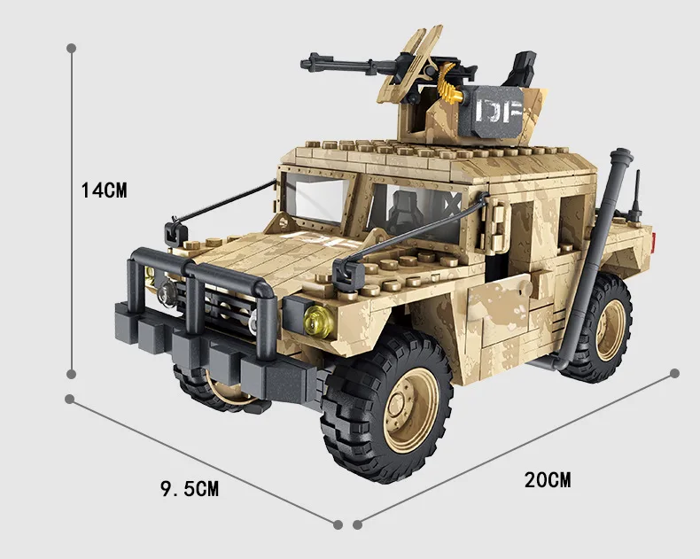 Современный военный пустынный Хаммер джип Китай swat Мега строительный блок ww2 армейские фигурки кирпичи игрушки коллекция для мальчиков подарки