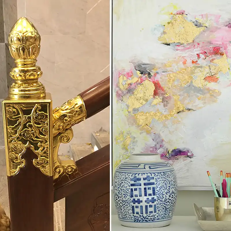 Taiwan Simulasi Foil Emas Berkilau Daun Imitasi Daun Emas Foil Penyepuhan Lem Warna 24k Gold 8x8 5cm Gilded Letters Gold Leaf Gildingemas Hitam Aliexpress