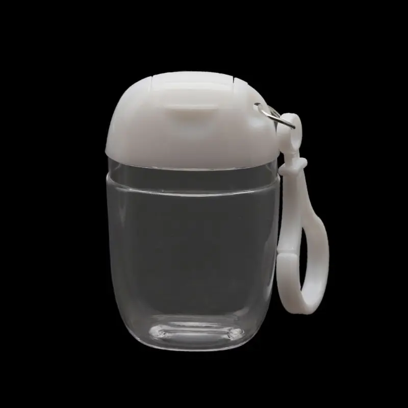 30ml Empty Hand Sanitizer Travel Small Size Holder Hook Keychain Carriers Flip Cap Reusable Portable Empty Bottles 5Pcs