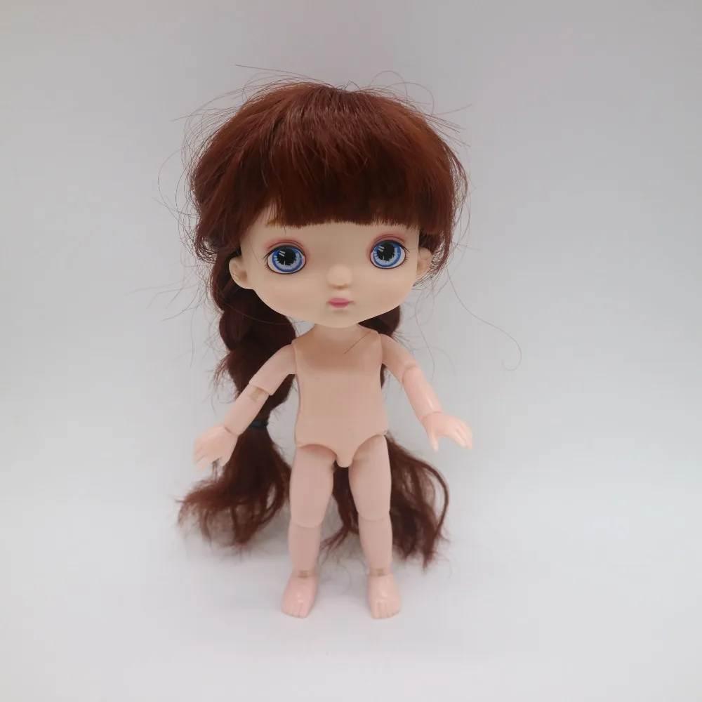 16 см Соединенные куклы тела, как кукла-холал - Цвет: Nude doll and wig 2